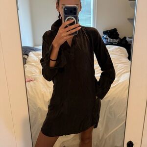 Elegant Brown Long Sleeve Dress